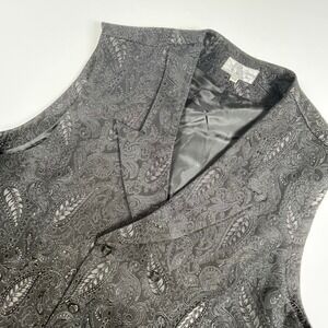Vintage‎ Smoky Joe's Vest XXL Brocade Paisley Double Breasted Black Party